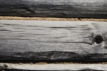 old gray log close-up with copy space