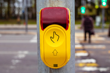 Traffic light button at a pedestrian crossing