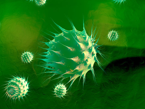 3D Rendered Illustration, visualisation of generic germs or bacteria