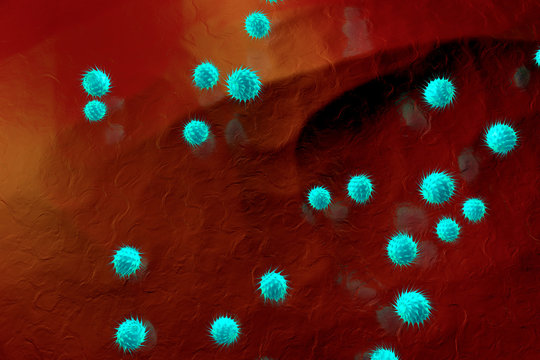 3D Rendered Illustration, visualisation of generic germs or bacteria