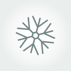 Snowflake vector icon. Illustration of snow, winter season, ice symbol, cold icon. Vector illustration eps 10