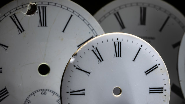 Watch Repair Shop: Effects of Time on Collection of Old Discarded Watch Dials