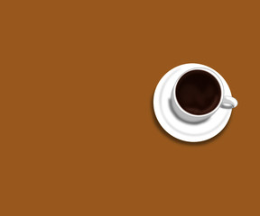 Vector of a cup of coffee on the white side that smells delicious.