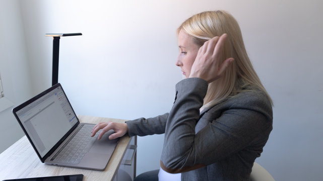 Woman working with laptop