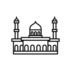 arabic mosque icon, line style