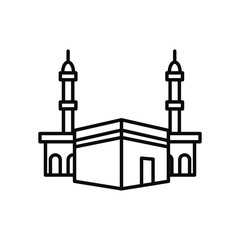 Eid mubarak concept, arabic mosque icon, line style