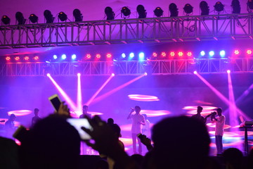 crowd of people dancing at concert