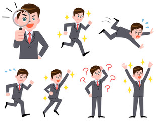 色々なポーズのビジネスマンのセット