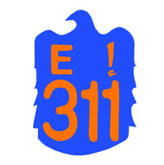 Sheikh Mohammad Bin Zayed Road or Emirates E311 highway blue and orange vector transportation street sign in Dubai in the United Arab Emirates (UAE).