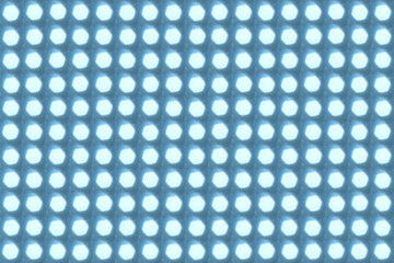 Fototapeta na wymiar Blured round lights background. Blue rectangular glass block texture structure.
