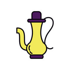 EID mubarak concept, arabic tea jug icon, line and fill style