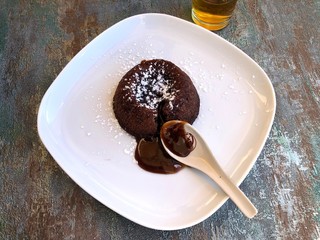 Delicious hot chocolate pudding