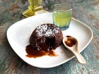 Delicious hot chocolate pudding