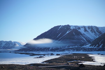 mountain landscape with snow