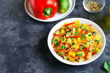 Healthy vegetable salad in bowl