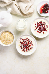 Oats porridge with pomegranate seeds