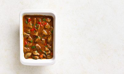 Stewed chicken livers