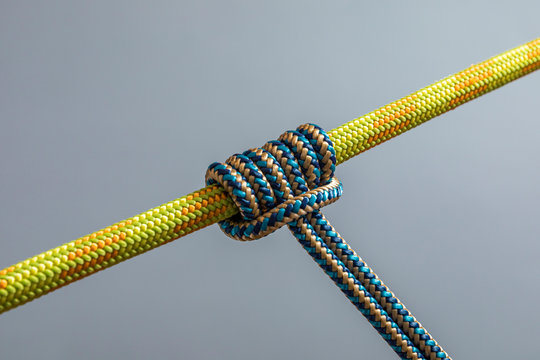 Prusik knot on climbing rope