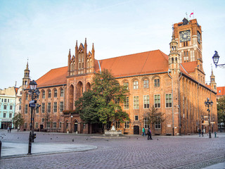 Naklejka na ściany i meble Torun City Hall, one of the most beautiful medieval buildings in Europe and UNESCO world heritage site.