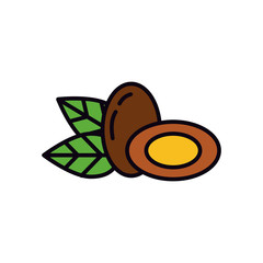 Eid mubarak concept, ramadan dates fruit, line and fill style