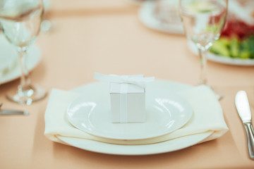 Festive table setting and decor
