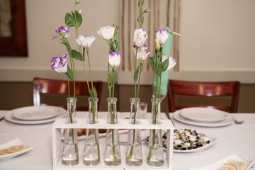 Festive table setting and decor