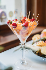 Candy bar.Sweet portioned treats for guests at the celebration