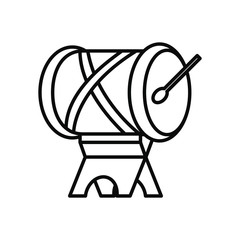 Eid mubarak concept, mosque drum icon, line style