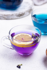 Blue and purple tea Butterfly pea