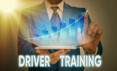 Handwriting text Driver Training. Conceptual photo prepares a new driver to obtain a driver s is...