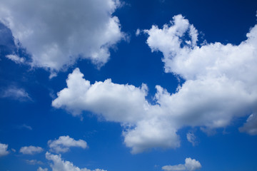 Naklejka na ściany i meble White Cloud on Blue Sky, Background with clouds on blue sky