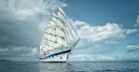 Sailing ship cruise. Yachting. Travel	