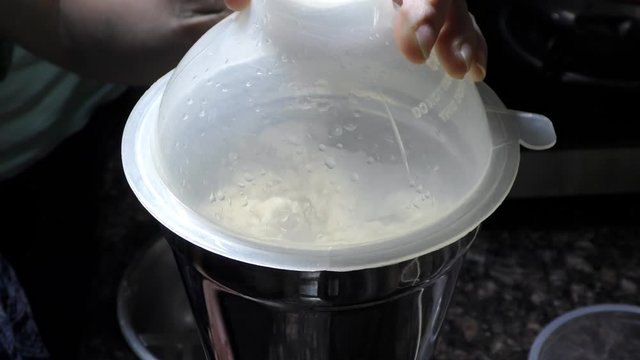 Mixing with mixer and grinder machine with hands