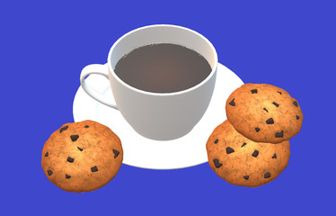 cup of coffee and cookies