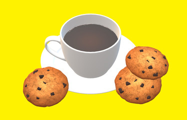 cup of coffee and cookies
