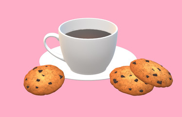 cup of coffee and cookies