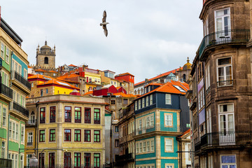 Old town buildings in Vitoria district in Porto city, Portugal
