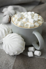 Fototapeta na wymiar a cup of coffee with marshmallows 