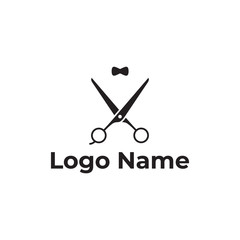 Cool scissors barber logo vector