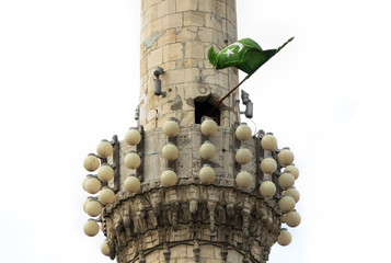 Mosque tower (isolated on white background)