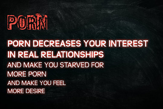 A design of awareness words about porn effects on human.