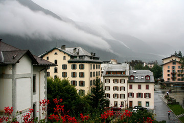 Chamonix Village in French Alps France.