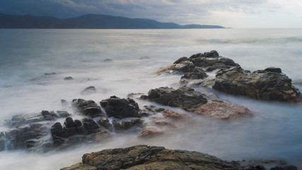 Fototapeta na wymiar blur water in Corsica