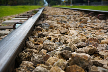 stones in the train track