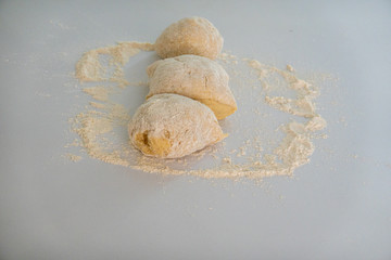 Dough on white background