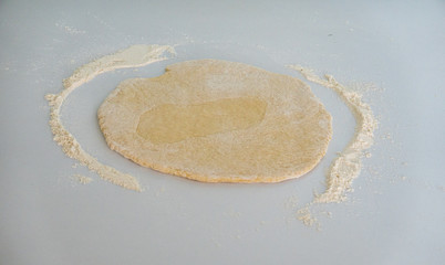 Obraz premium Dough on white background