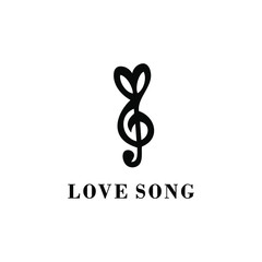 love song symbol abstract vector logo design