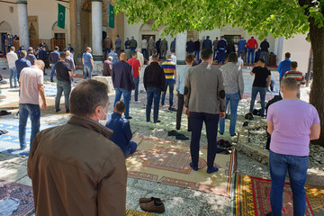 Friday Ramadan pray/Sarajevo, Bosnia and Herzegovina, May 08, 2020. Muslims are taking the weekly...