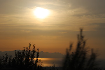 Fototapeta premium paysage en Sicile coucher du soleil 