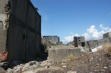 長崎、軍艦島、廃墟、軍艦島クルーズ、建物、橋、建築